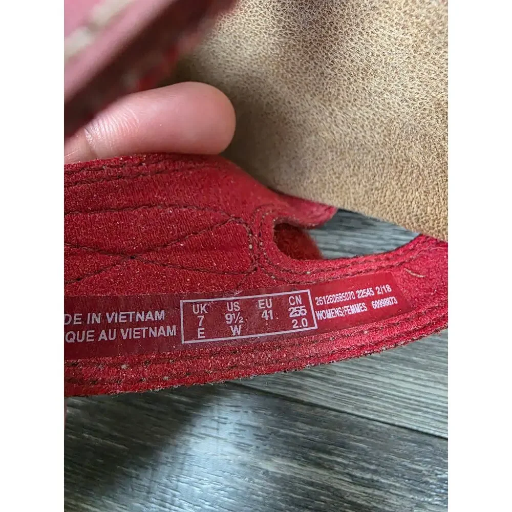 Clarks Collection Laurieann Emma Red Strappy Comfort Sandals - 9.5 - Picture 4 of 8